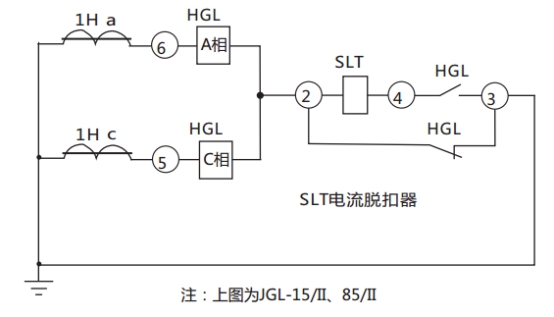 JGL-84/Ⅱ二相靜態(tài)反時(shí)限過流繼電器典型應(yīng)用接線圖