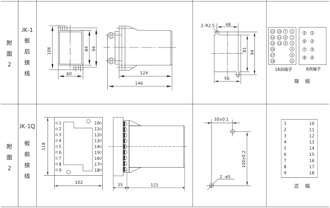 HJS(ZSJ)-10直流斷電延時(shí)繼電器外形及開(kāi)孔尺寸圖片二
