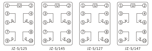 JZ-S/2413靜態可調延時中間繼電器內部接線圖及外引接線圖
